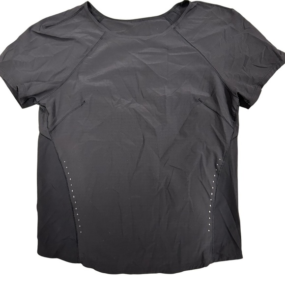 Lululemon Womens Black Lightweight Running Shirt‎ Top Short Sleeve EUC - Picture 1 of 6